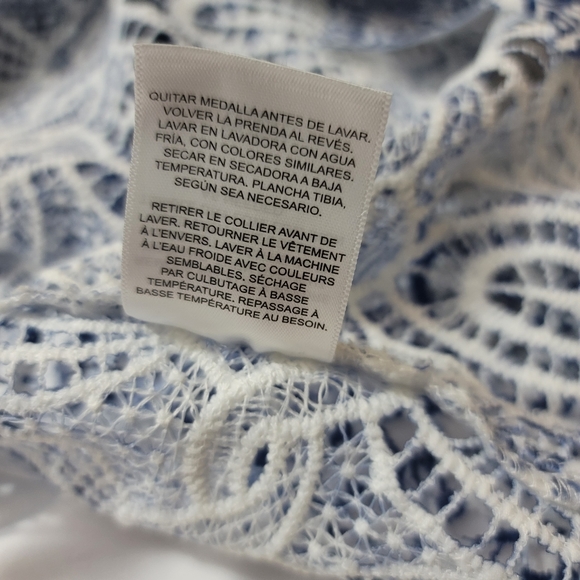 Alfred Dunner Denim Friendly Layered-Look Necklace Top Size 2X NWT White Blue - Picture 16 of 16